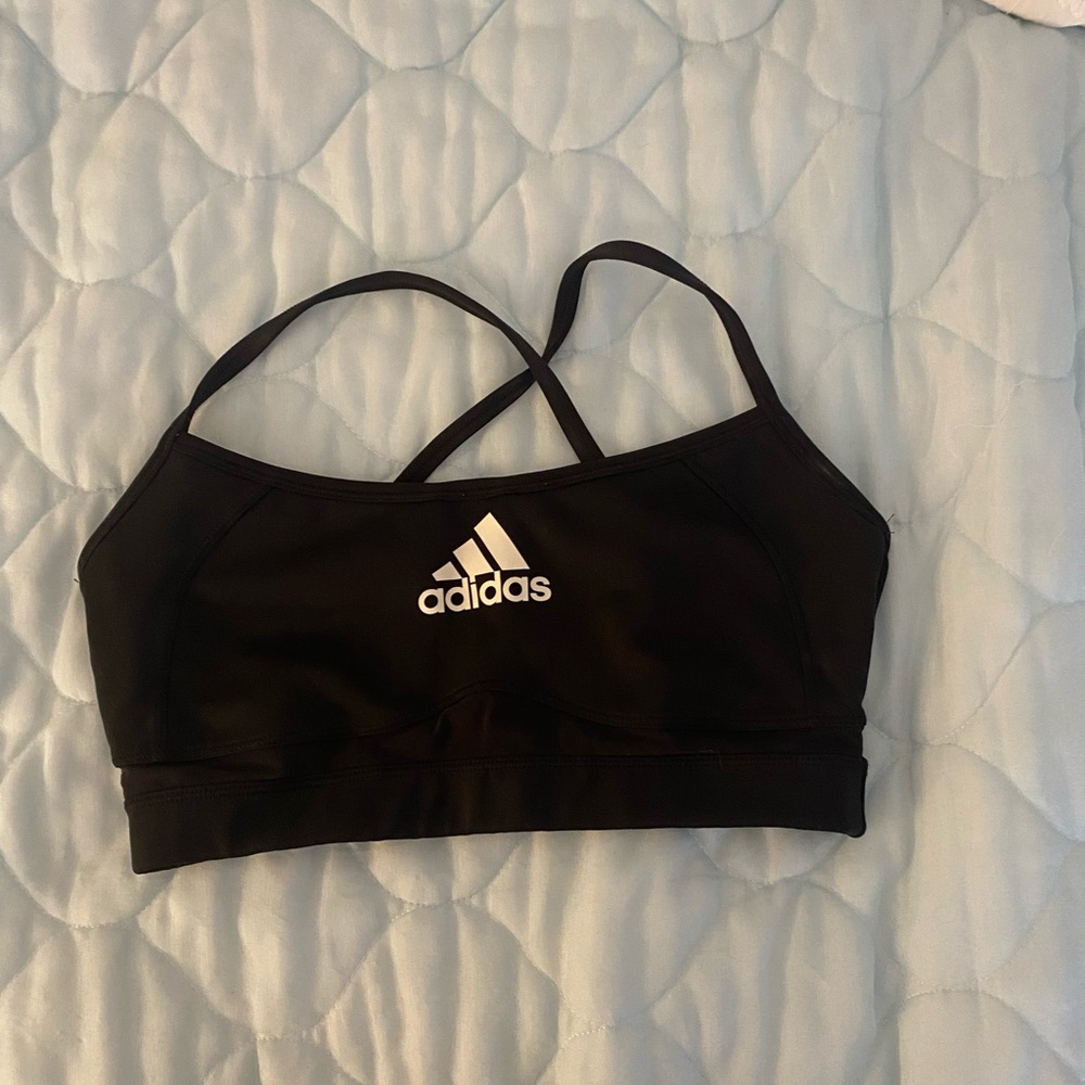 Adidas black cross back sports bra